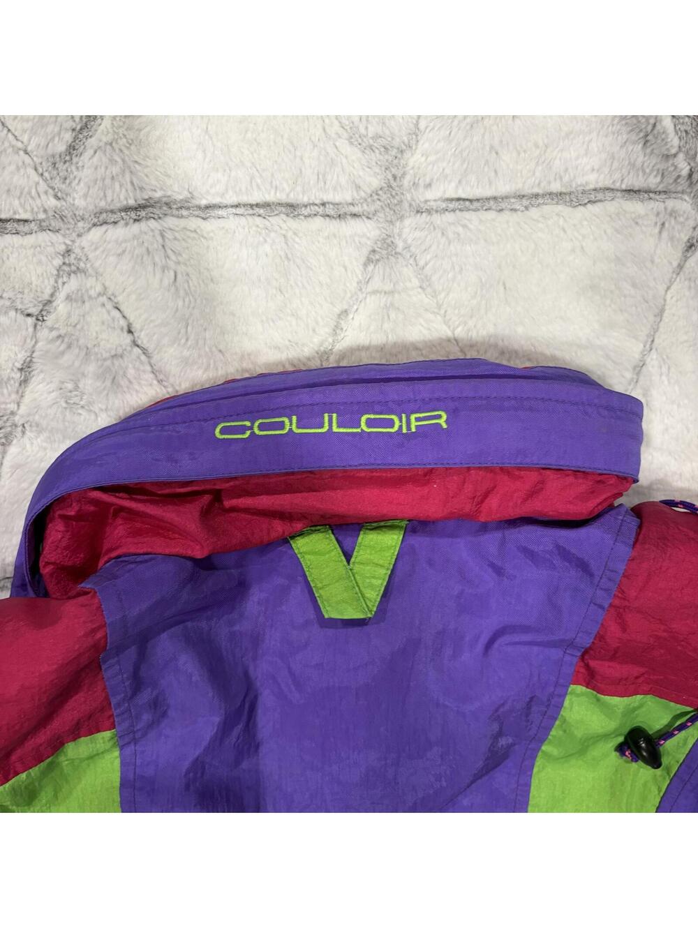 Couloir Retro Vintage Colorful Windbreaker Jacket Womens Large Nylon Vintage 90s - Picture 9 of 9